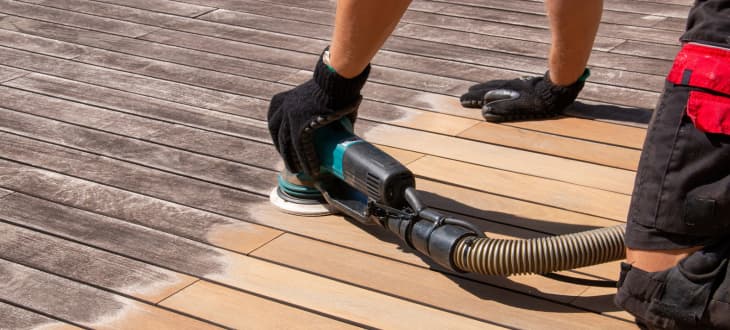 Sanding decking