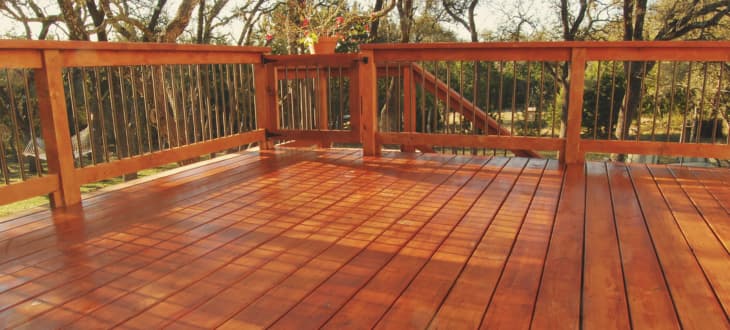 Stained decking