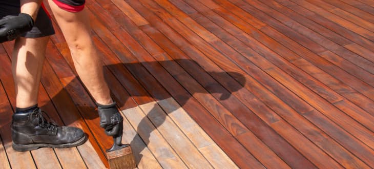 Staining decking