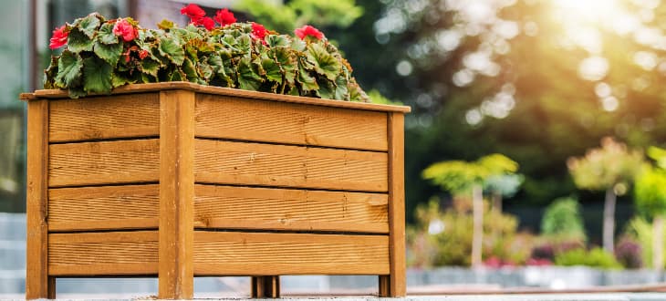 raised wooden garden planter