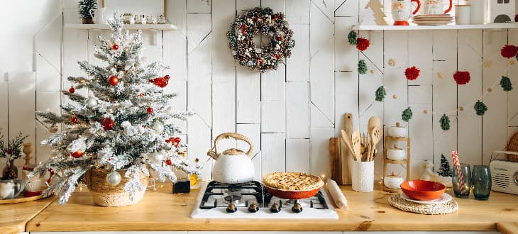 wreath in kitchen