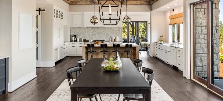 light open plan kitchen