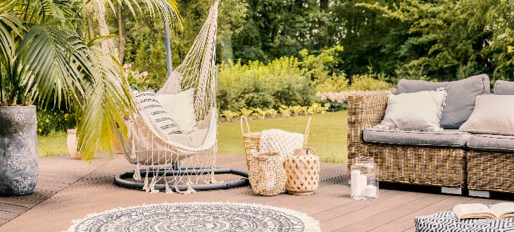 spring furniture in garden