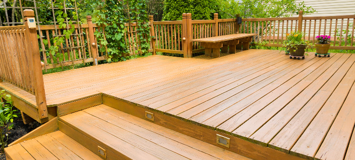 brown garden decking