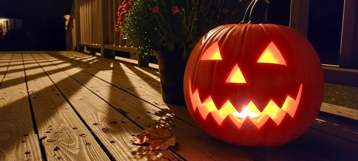 pumpkin on decking