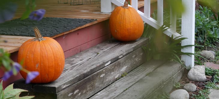 pumpkin on stairs