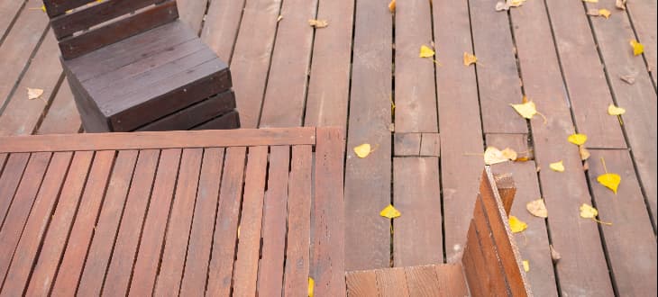 autumnal timber decking 