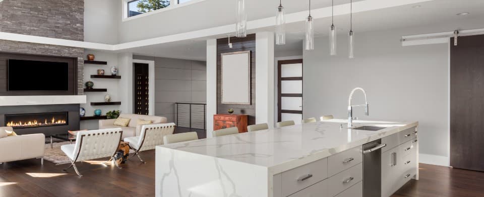 open-plan kitchen