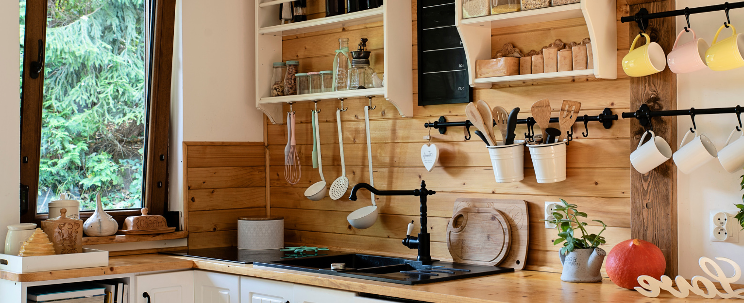 brown rustic kitchen