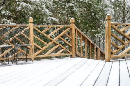 Snowy Wood Decking