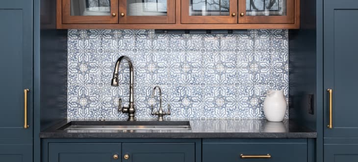 dark blue muted kitchen cabinets