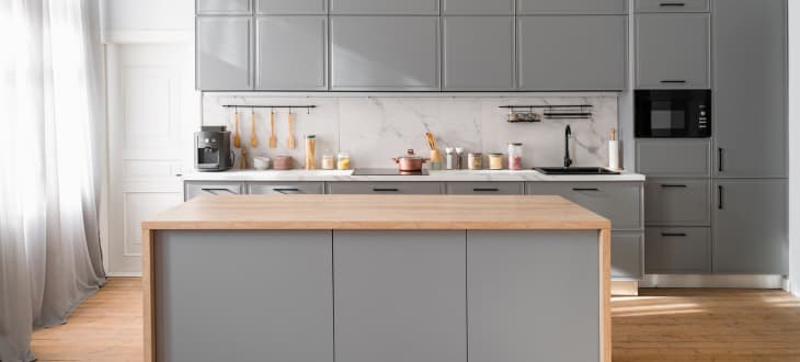 concealed grey kitchen storage