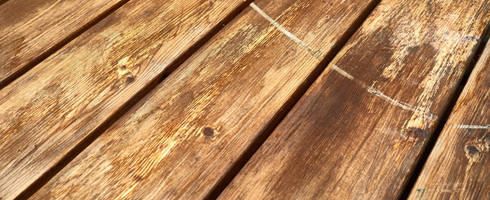 worn out garden decking