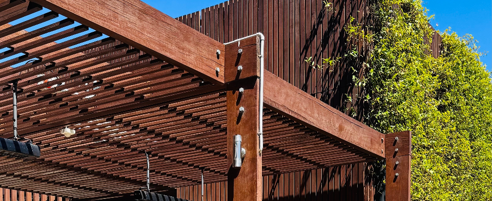 outside timber pergola