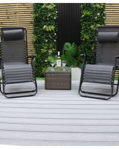 Composite Decking Kit With Fully Finished Edges - 2.6m x 2.6m - Cool Grey