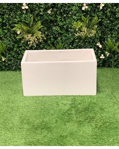 White Smooth Rectangle Pot (60) x 30 x 30cm