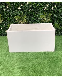 White Smooth Rectangle Pot (80) x 40 x 40cm