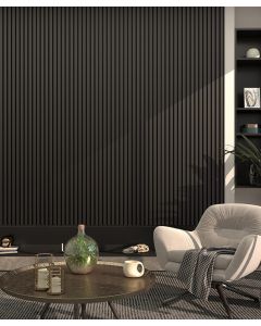 Black Acoustic Slat Wall Panel