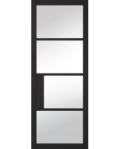 LPD Internal Black Chelsea 4L Clear Glazed Internal Door