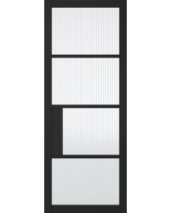 LPD Internal Black Chelsea 4L Reeded Glass Internal Door