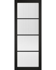 LPD Black Soho Reeded Glazed Door