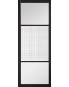 LPD Black Sutton Reeded Glazed Door