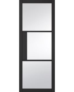 LPD Internal Black Tribeca 3L Clear Glazed Internal Door