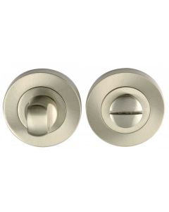 Brushed Nickel Bathroom Turn and Release Privacy Set