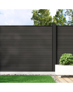 Charcoal - Composite Fence Panel Kit With Aluminium Posts