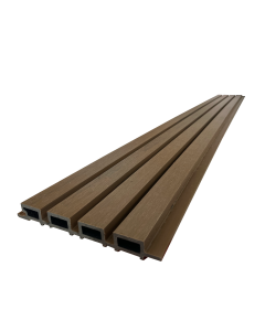 Slatted Composite Cladding Wall Panel - Teak - 4m