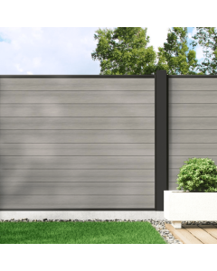 Cool Grey - Composite Fence Panel Kit With Aluminium Posts