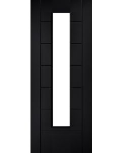 LPD Laminate Linear 7 Panel Glazed Black Door