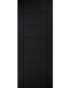 LPD Laminate Linear 7 Panel Black Door