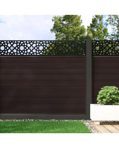 Mocha - Composite Fence Panel Kit With Aluminium Posts And Moroccan Decorative Screen