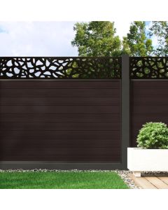 Mocha - Composite Fence Panel Kit With Aluminium Posts And Pebble Decorative Screen