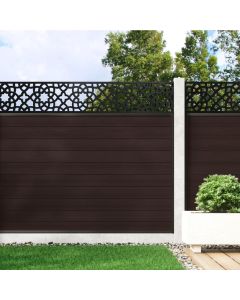 Mocha - Composite Fence Panel Kit With Moroccan Decorative Screen (For Concrete Posts)