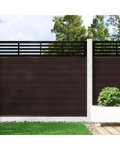 Mocha - Composite Fence Panel Kit With Linear Decorative Screen (For Concrete Posts)