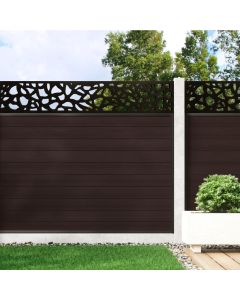 Mocha - Composite Fence Panel Kit With Pebble Decorative Screen (For Concrete Posts)