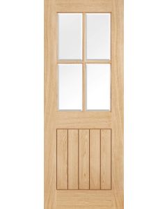 Casa Oak Cottage Half Light Glazed Unfinished Door