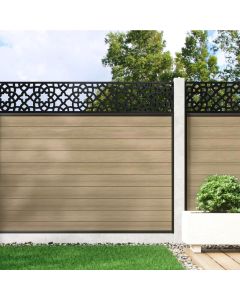 Warm Sand - Composite Fence Panel Kit With Moroccan Decorative Screen (For Concrete Posts)