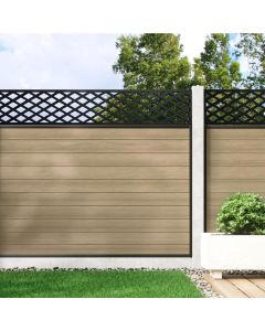 Warm Sand - Composite Fence Panel Kit With Diamond Decorative Screen (For Concrete Posts)