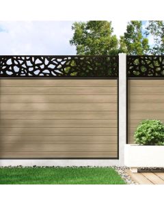 Warm Sand - Composite Fence Panel Kit With Pebble Decorative Screen (For Concrete Posts)