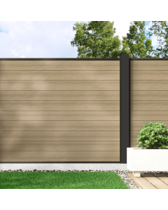 Warm Sand - Composite Fence Panel Kit With Aluminium Posts 