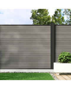 Welsh Grey - Composite Fence Panel Kit With Aluminium Posts