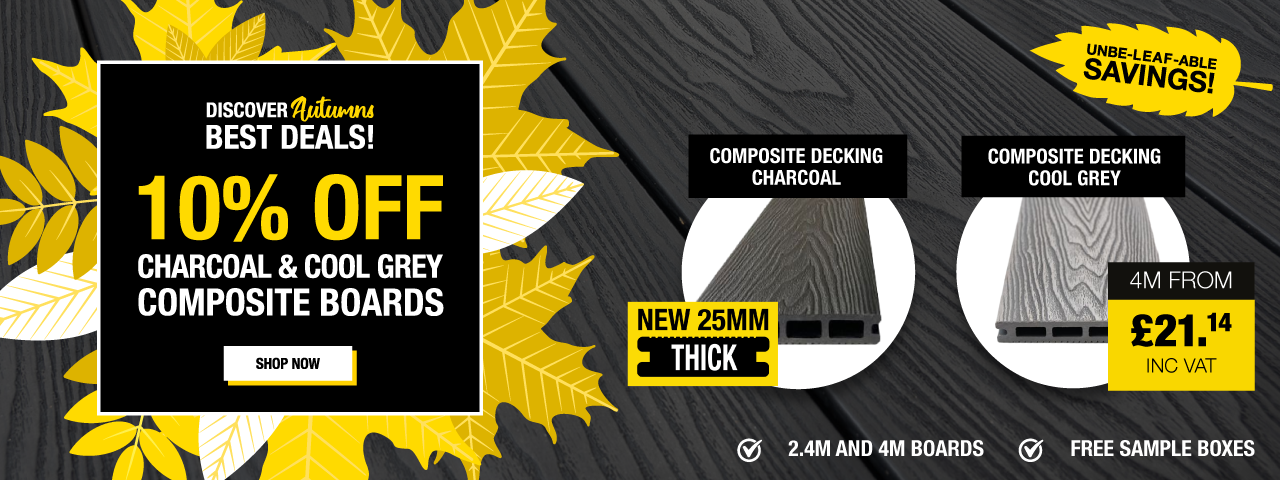 10% Off Charcoal & Cool Grey Composite Boards