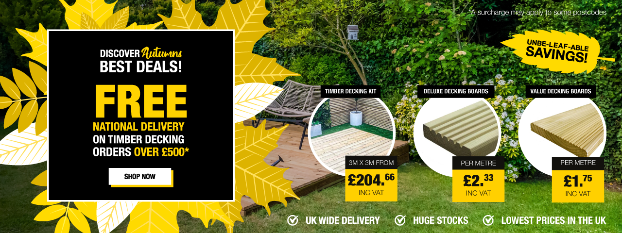 Free Delivery on Timber Decking