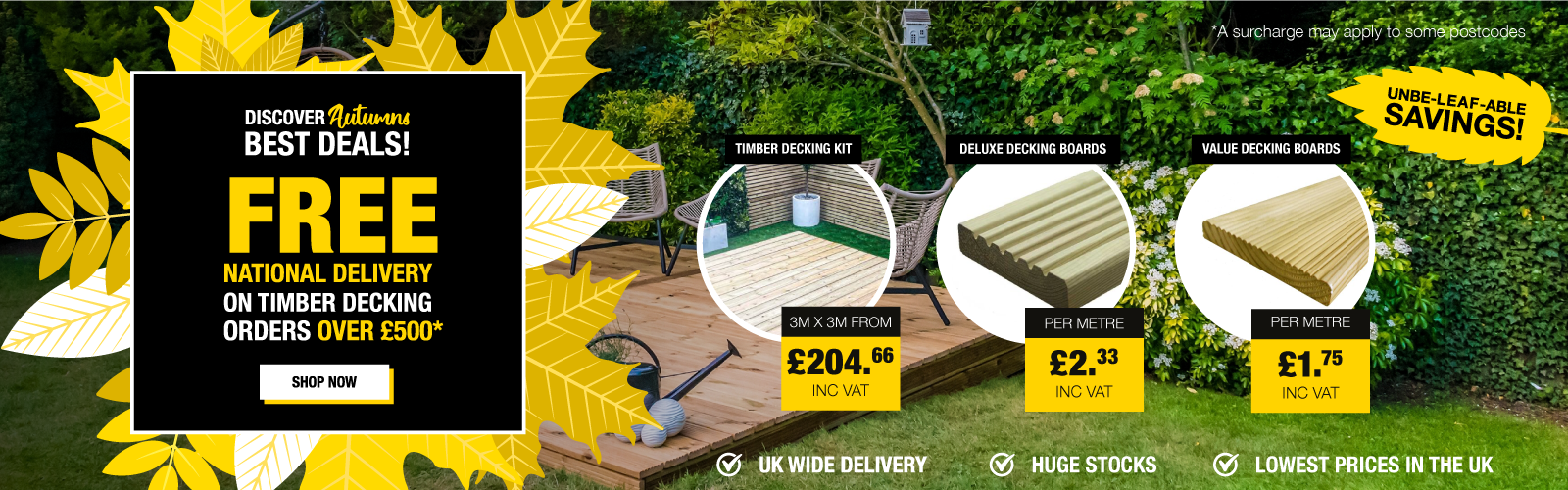 Free Delivery on Timber Decking